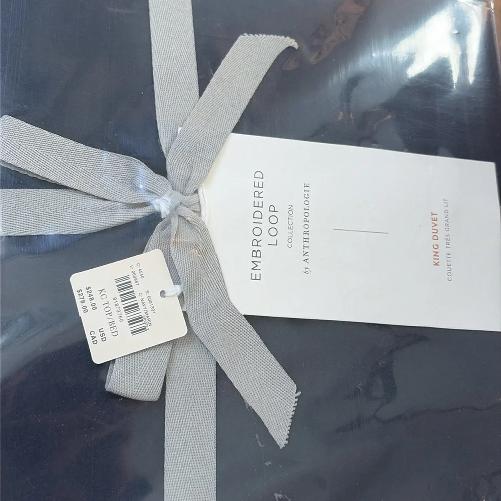 Maeve, Anthropologie Organic Cotton Looped Embroidered King Duvet Cover + Shams